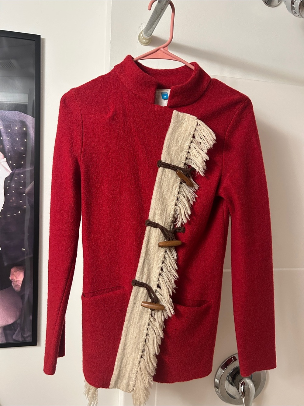 sparrow Red Fringe-Trim Wool Sweater